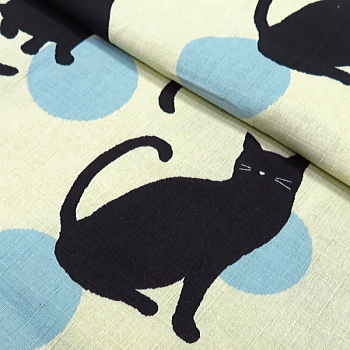 義若オリジナル鯉口シャツ　ダボシャツ　猫と水玉